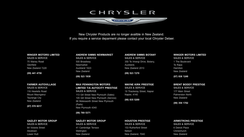 Illustration for article titled I Regret To Inform You Chrysler New Zealand Is Dead